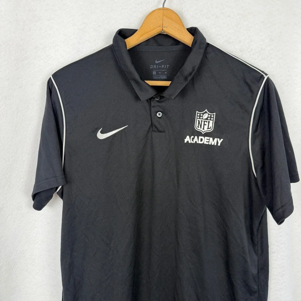 Nike Polo Shirt Youth XL NFL Academy Dri-Fit Short Sleeve Black